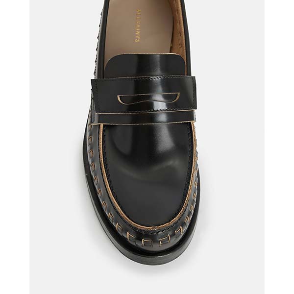 Allsaints Australia Womens Sofie Leather Loafers Black AU14-512